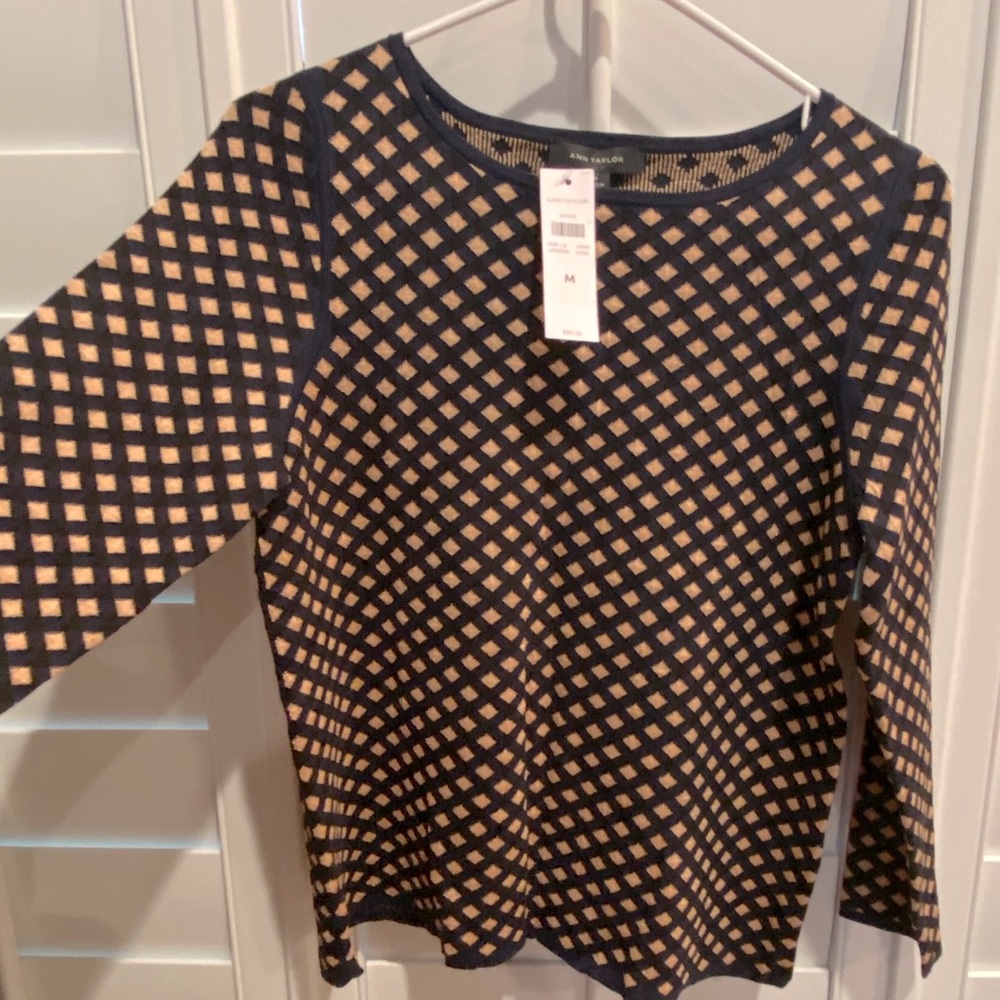 Navy and Tan Sweater